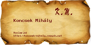 Koncsek Mihály névjegykártya