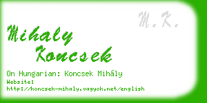 mihaly koncsek business card